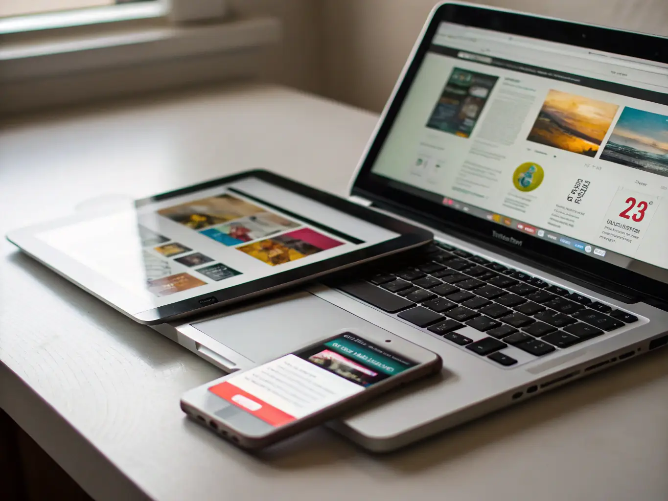 A sleek, modern website displayed on various devices, highlighting responsive design and vibrant visuals, showcasing BeeVirtualSuite's web design and development services.