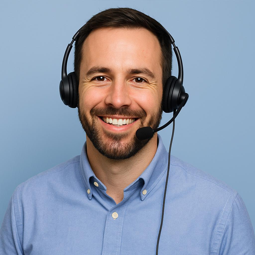 Sales prospect taking a call from an AI assistant